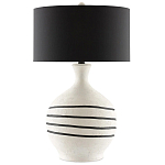 Настольная лампа фактурная с черными круговыми линиями на корпусе Recess варинант исполнения - 3 | Loft Concept в Воронеже