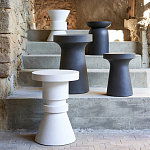 Приставной стол из искусственного камня Chess Black варинант исполнения - 3 | Loft Concept в Воронеже