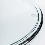 Приставной столик на серебристом основании с столешницей из стекла Noir варинант исполнения - 2 | Loft Concept в Воронеже