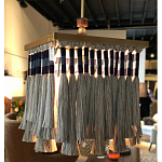 Люстра квадратная плетеная с бахромой Wicker Square Chandelier with Tassels варинант исполнения - 3 | Loft Concept в Воронеже