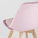 Стул с мягким велюровым сиденьем Arvika Pink варинант исполнения - 6 | Loft Concept в Воронеже