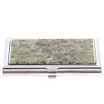 Визитница карманная металлическая с накладкой из натурального камня Апатит Stone Business Card Holders варинант исполнения - 1 | Loft Concept в Воронеже