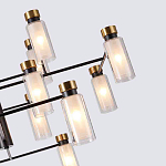 Люстра потолочная с 16-ю цилиндрическими плафонами из стекла и черным каркасом Noir Poise варинант исполнения - 2 | Loft Concept в Воронеже