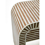 Тумбочка прикроватная с ящиком Tofino Stripes Bone Inlay Bedside Beige варинант исполнения - 4 | Loft Concept в Воронеже