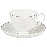 Чайная пара белого цвета из фарфора 250 мл Floral Charm варинант исполнения - 1 | Loft Concept в Воронеже