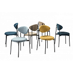 Стул металлический с мягкой спинкой и сиденьем из велюра Alfie Chair варинант исполнения - 8 | Loft Concept в Воронеже