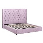 Кровать двуспальная фиолетовая с основанием из массива дерева с мягким изголовьем Velour Beds варинант исполнения - 1 | Loft Concept в Воронеже