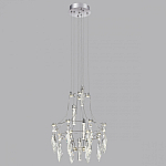 Люстра подвесная из металла с хрустальными подвесками прозрачного цвета Quasar 41 варинант исполнения - 12 | Loft Concept в Воронеже