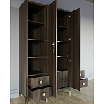 Большой шкаф с витриной Elsa Dreams Walnut варинант исполнения - 3 | Loft Concept в Воронеже