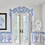 Обои ручная роспись Porto by Alessandra Branca Original colourway on dyed paper варинант исполнения - 2 | Loft Concept в Воронеже