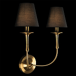 Бра с металлическим основанием бронзового цвета и 2-мя черными конусовидными абажурами Dignity варинант исполнения - 2 | Loft Concept в Воронеже