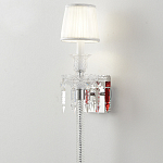 Бра с белым текстильным абажуром и хрустальными подвесками с декоративной кисточкой Lustre Reverie варинант исполнения - 4 | Loft Concept в Воронеже