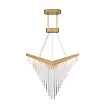 Люстра золотого цвета в форме галочки с каскадом длинных прозрачных трубок Eurofase варинант исполнения - 2 | Loft Concept в Воронеже