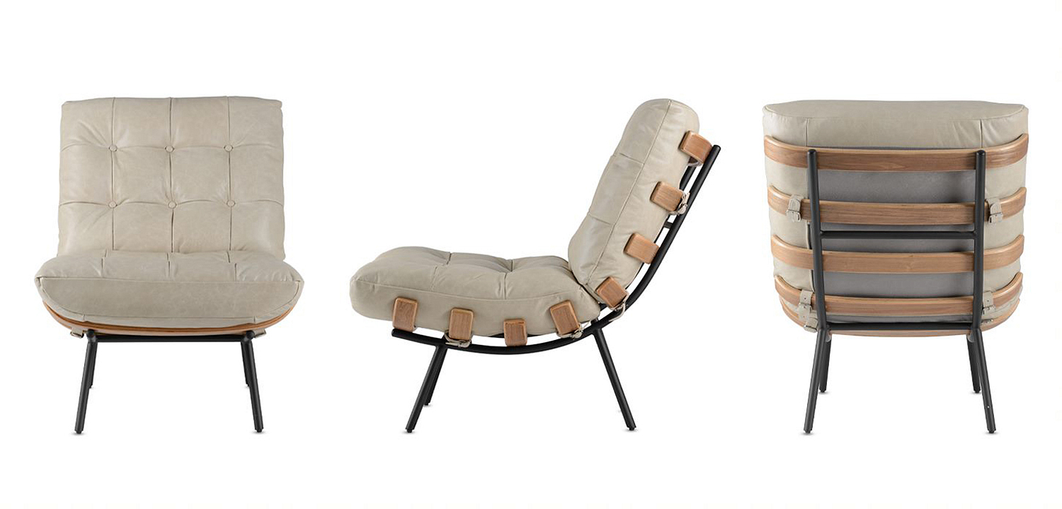 Кресло Philbert Chair beige leather Кресло Philbert Chair beige leather - Loft-Concept в Воронеже