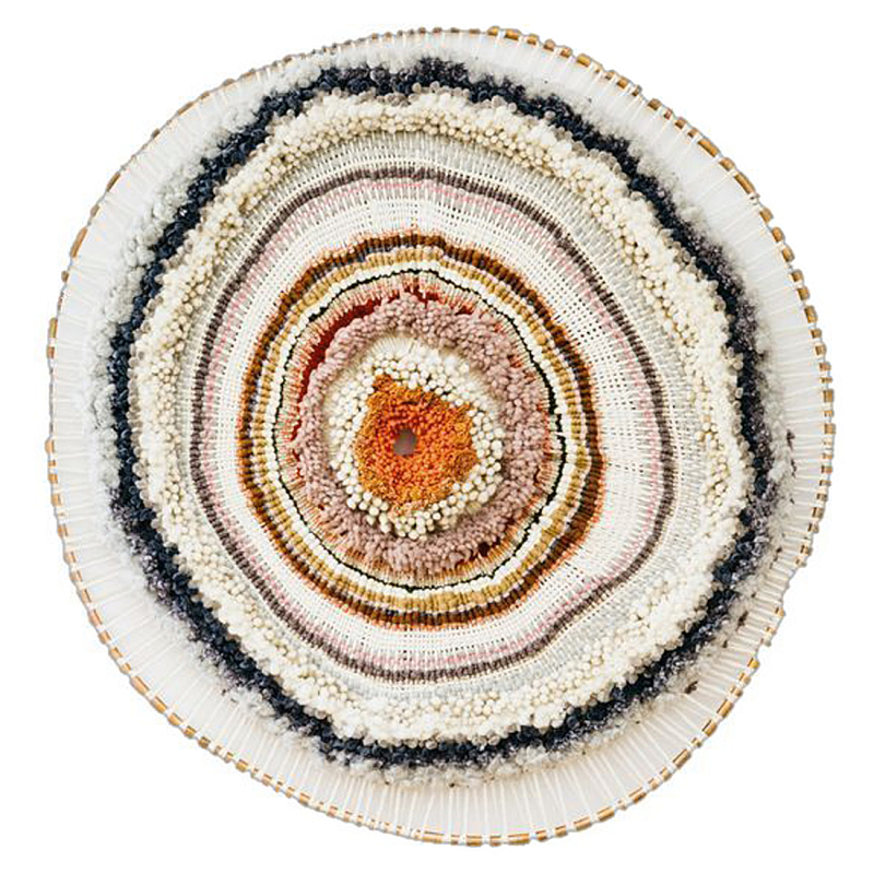 Вязаное Панно из шерсти Круг ivory ( слоновая кость ) Терракотовый в Воронеже | Loft Concept 