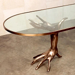 Обеденный стол с фигурным декором бронзового цвета Dichotomy racetrack варинант исполнения - 1 | Loft Concept в Воронеже