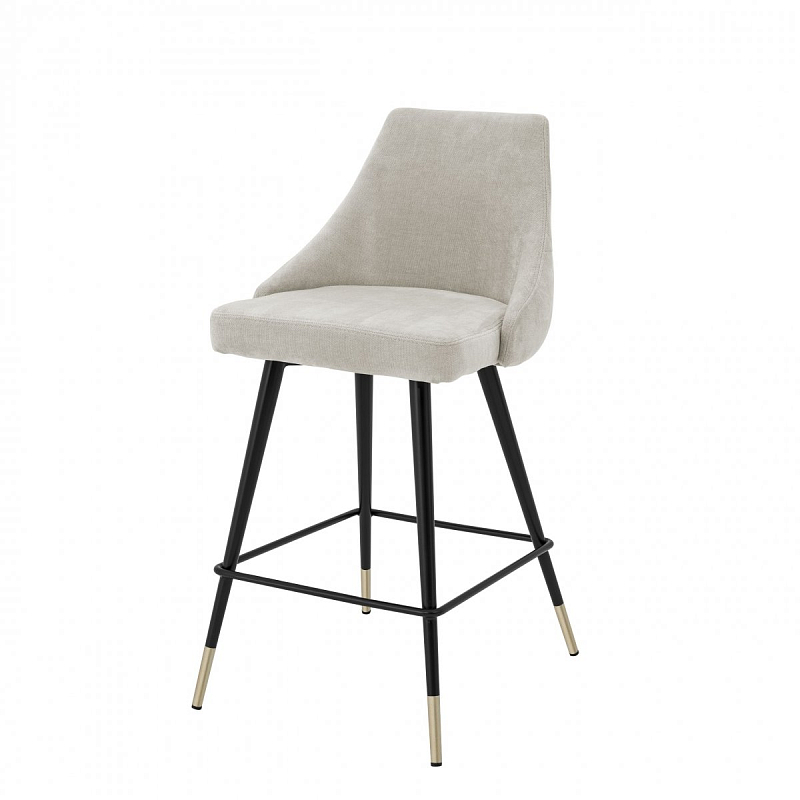 Полубарный стул Eichholtz Counter Stool Cedro Sand Бежево-серый Черный Латунь Полубарный стул Eichholtz Counter Stool Cedro Sand Бежево-серый Черный Латунь в Воронеже | Loft Concept