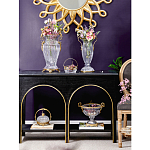 Чаша из прозрачного стекла с бронзовой подставкой и ручками Eden Garden варинант исполнения - 5 | Loft Concept в Воронеже