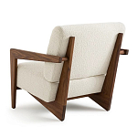 Кресло с обивкой из белого букле Armchair White Boucle варинант исполнения - 2 | Loft Concept в Воронеже