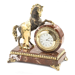 Часы настольные бронзовые с декором в виде коня Horse Stone Clock варинант исполнения - 2 | Loft Concept в Воронеже
