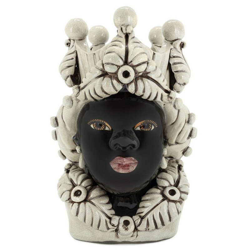 Ваза Vase Moro Lady Eve Dark Brown Черный Бежевый Ваза Vase Moro Lady Eve Dark Brown Черный Бежевый в Воронеже | Loft Concept