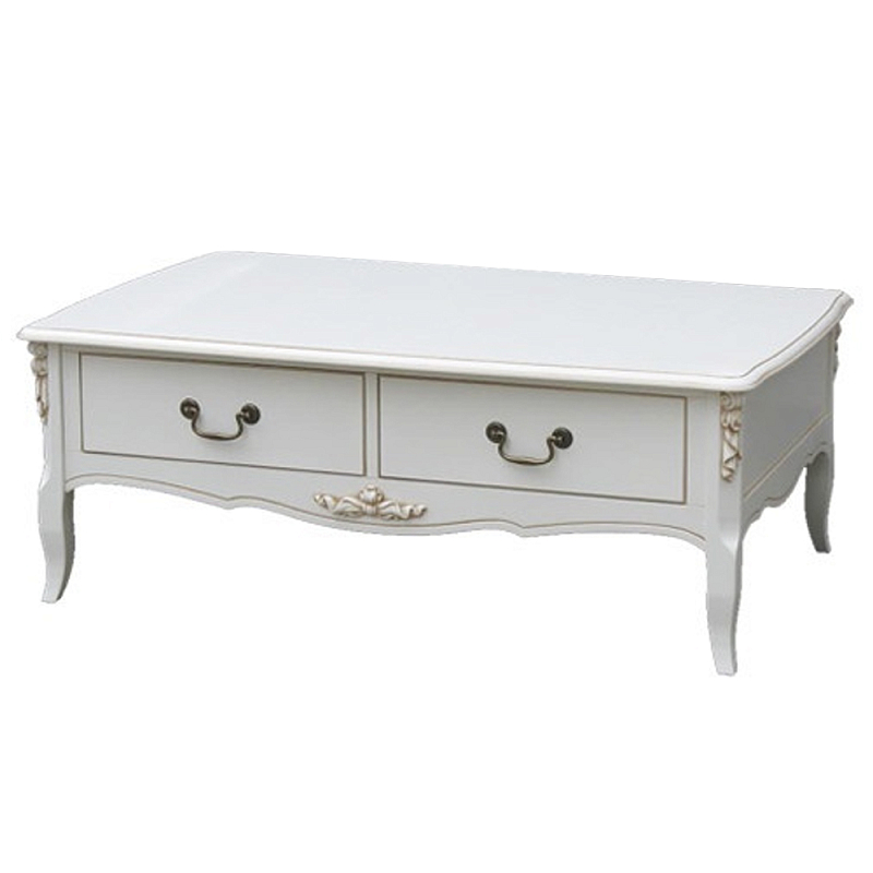Журнальный стол в стиле прованс с ящиками Montmartre Provence Coffee Table ivory ( слоновая кость ) Бронза Журнальный стол в стиле прованс с ящиками Montmartre Provence Coffee Table ivory ( слоновая кость ) Бронза в Воронеже | Loft Concept