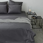 Постельное белье однотонное из сатина темно-серого цвета Eden Line варинант исполнения - 4 | Loft Concept в Воронеже