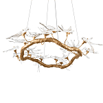 Люстра подвесная с прозрачными стеклянными птичками на ветвях Диаметр 100 см Serip Voa варинант исполнения - 8 | Loft Concept в Воронеже