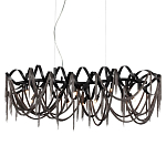 Люстра подвесная линейная с переплетенными металлическими лентами и цепочками Atlantis Chain варинант исполнения - 1 | Loft Concept в Воронеже