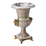 Ваза с овнами из фарфора с бронзовыми элементами Bronze Aries варинант исполнения - 2 | Loft Concept в Воронеже