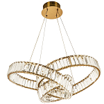 Подвесная люстра в виде изогнутых колец с хрустальным декором Ring Horizontal Oculus Gold Light Chandelier варинант исполнения - 2 | Loft Concept в Воронеже