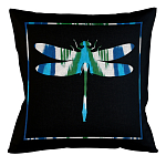 Подушка декоративная стрекоза сине-зеленая Ikat Pattern варинант исполнения - 1 | Loft Concept в Воронеже