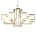 Люстра с 8-ю цилиндрическими плафонами из стекла Laurent варинант исполнения - 1 | Loft Concept в Воронеже