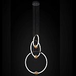 Люстра подвесная светодиодная с 3-мя кольцами Bronze Ring Chandelier варинант исполнения - 1 | Loft Concept в Воронеже