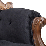 Кресло с мягкой обивкой из черного велюра на 4-х деревянных ножках Evelyn Classical Armchair варинант исполнения - 5 | Loft Concept в Воронеже