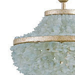 Подвесной светильник трёхъярусный с каскадом из стеклянных декоративных элементов Shining Sea Glass варинант исполнения - 1 | Loft Concept в Воронеже