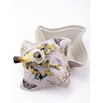 Шкатулка фиолетового цвета с рисунком бабочек и крышкой с фигуркой птицы на ветке Eden Garden варинант исполнения - 6 | Loft Concept в Воронеже