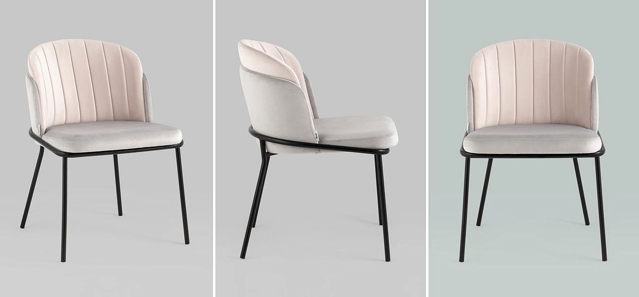 Стул Penelope Chair Металлические Ножки Светло-Розовый велюр Стул Penelope Chair Металлические Ножки Светло-Розовый велюр - Loft-Concept в Воронеже