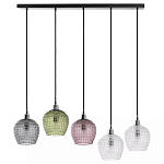 Подвесной светильник каскадный с 5-ю фактурными стеклянными плафонами Cascade with Relief Lampshades варинант исполнения - 1 | Loft Concept в Воронеже