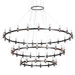 Люстра подвесная с тремя круглыми ярусами и цилиндрическими плафонами Arnaut Light варинант исполнения - 1 | Loft Concept в Воронеже