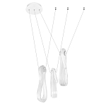 Подвесной светильник белого цвета с 3-мя изогнутыми плафонами Flow Loop варинант исполнения - 4 | Loft Concept в Воронеже