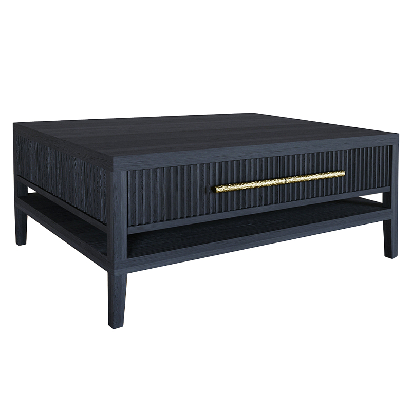 Кофейный стол Primo с двумя ящиками Черный дуб Черный матовый Золотой в Воронеже | Loft Concept 