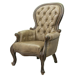 Кресло кожаное с мягкими подлокотниками на 4-х деревянных ножках Evelyn Classical Armchair варинант исполнения - 3 | Loft Concept в Воронеже