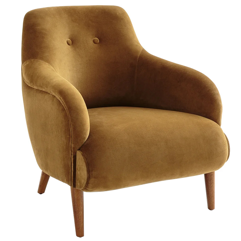 Кресло велюровое золотистого цвета Diaspro Gold Armchair Коричневый Кресло велюровое золотистого цвета Diaspro Gold Armchair Коричневый в Воронеже | Loft Concept