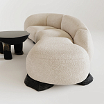 Диван Cannes трехместный с обивкой букле молочного цвета варинант исполнения - 2 | Loft Concept в Воронеже