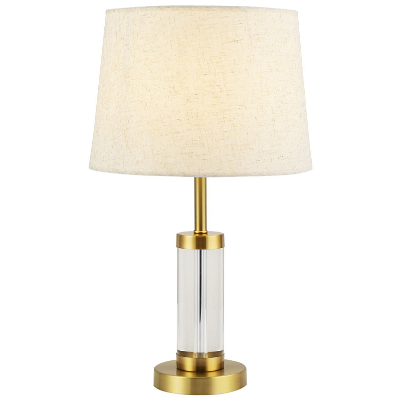 Настольная лампа с абажуром Gino Glass Table Lamp Прозрачное Стекло Латунь Бежевый Настольная лампа с абажуром Gino Glass Table Lamp Прозрачное Стекло Латунь Бежевый в Воронеже | Loft Concept