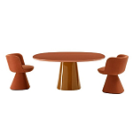 Обеденный стол оранжевый с тонкой столешницей и основанием в виде конуса Viola варинант исполнения - 2 | Loft Concept в Воронеже