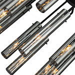 Люстра со стеклянными цилиндрическими плафонами Luminous Cylinders Smoky варинант исполнения - 5 | Loft Concept в Воронеже