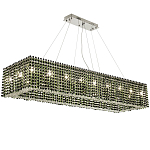 Прямоугольная люстра с хрустальными подвесками Crystal Art Chrome Green Rectangular Chandelier варинант исполнения - 1 | Loft Concept в Воронеже