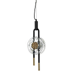 Подвесной светильник черного цвета с прозрачным стеклянным плафоном и золотистой центральной вставкой Virelia  варинант исполнения - 1 | Loft Concept в Воронеже